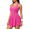 Ewedoos Womens Workout Romper for women 2025 Padded Athletic Romper One Piece for Women Gym Running summer Jumpsuit Clothes(Pink)
