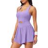 Ewedoos Womens Workout Romper for women 2025 Padded Athletic Romper One Piece for Women Gym Running summer Jumpsuit Clothes(Purple)