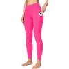 Ewedoos Women’s Yoga Pants with Pockets Leggings for Women Tummy Control Workout Leggings for Women Compression Leggings(Hot Pink Leggings)