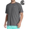 Men’s Swim Shirt Quick Dry Sun Shirts UPF50+ Rash Guard for Men Short Sleeve UV Sun Protection Beach Shirts(Dark Grey)