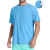Men’s Swim Shirt Quick Dry Sun Shirts UPF50+ Rash Guard for Men Short Sleeve UV Sun Protection Beach Shirts(Sky Blue)