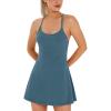 Womens Tennis Dress, Athletic Dress with Built-in Bra & Shorts Pockets Summer Dresses for Women Golf Outfits for Workout(Indigo)