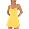 Womens Tennis Dress, Athletic Dress with Built-in Bra & Shorts Pockets Summer Dresses for Women Golf Outfits for Workout(Lemon)