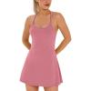 Womens Tennis Dress, Athletic Dress with Built-in Bra & Shorts Pockets Summer Dresses for Women Golf Outfits for Workout(Pink)