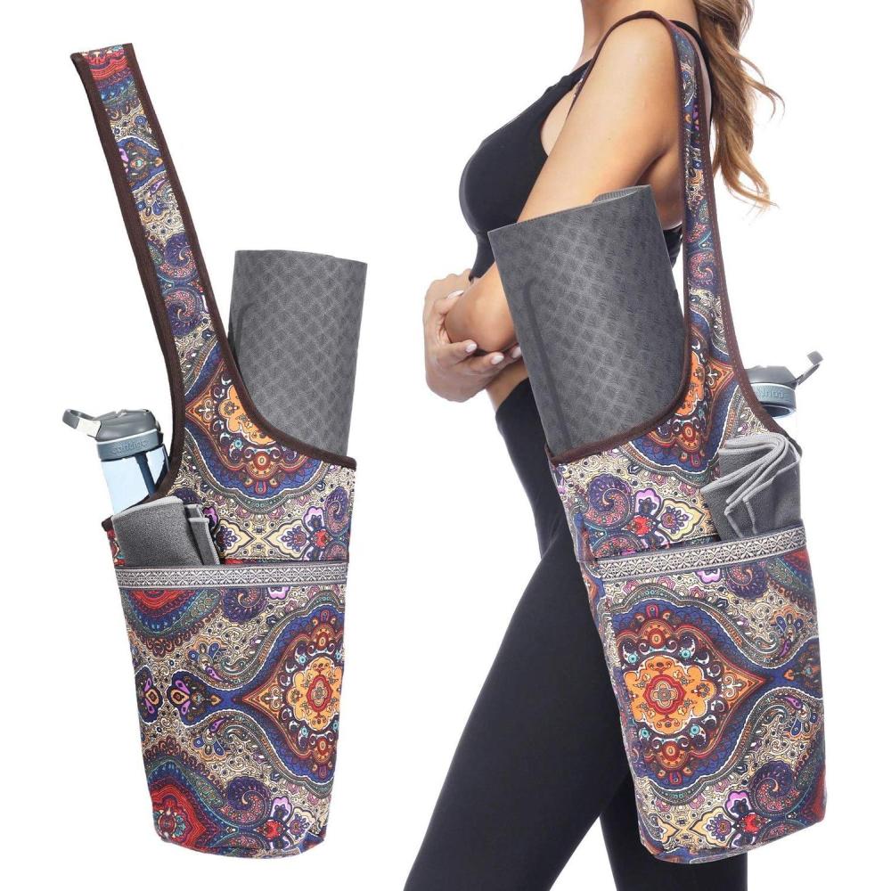 imageEwedoos Yoga Mat Bag Yoga Bags with Large Size Pocket and Zipper Pocket Fit Most Size MatsAncient Totem