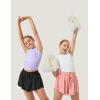 Ewedoos 2 in 1 Flowy Shorts Girls Butterfly Athletic Shorts Size 10-12 Cute Preppy Trendy Shorts Skirt for Teen Girls(Black&pink)