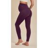 Ewedoos Fleece Lined Maternity Leggings with Pockets Shirred Sides Warm Pregnancy Leggings Over The Belly Thermal Yoga Pants(Purple)