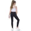 Ewedoos Girl’s Athletic Leggings with Pockets Kids Yoga Pants Leggings for Girls Active Running Dance Tights(Black Leggings)