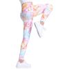Ewedoos Girl’s Athletic Leggings with Pockets Kids Yoga Pants Leggings for Girls Active Running Dance Tights(Flower Tie Dye)