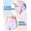 Ewedoos Girl’s Athletic Leggings with Pockets Kids Yoga Pants Leggings for Girls Active Running Dance Tights(Flower Tie Dye)