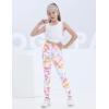 Ewedoos Girl’s Athletic Leggings with Pockets Kids Yoga Pants Leggings for Girls Active Running Dance Tights(Flower Tie Dye)