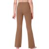Ewedoos Girls Flare Leggings Crossover with Pocket Preppy Clothes Leggings for Girls Yoga Pants Dance Casual Uniform(Khaki)