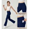 Ewedoos Girl’s Fleece Lined Flare Leggings with Pockets Cute Preppy Clothes for Girls Yoga Pants Bell Bottoms(Blue)