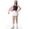 Ewedoos Girls Tank Tops Double Lined Crop Tops for Kids Sleeveless High Neck Racerback Dance Tops for Girls Athletic(Black)