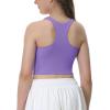Ewedoos Girls Tank Tops Double Lined Crop Tops for Kids Sleeveless High Neck Racerback Dance Tops for Girls Athletic(Lavender)