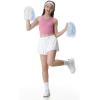 Ewedoos Girls Tank Tops Double Lined Crop Tops for Kids Sleeveless High Neck Racerback Dance Tops for Girls Athletic(Pink)