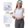 Ewedoos Girls Tank Tops Double Lined Crop Tops for Kids Sleeveless High Neck Racerback Dance Tops for Girls Athletic(White)