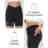Ewedoos Girls Volleyball Athletic Shorts with Pockets – Preppy Spandex Dance Shorts for Teen Girls(Black)