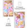 Ewedoos Girls Volleyball Athletic Shorts with Pockets – Preppy Spandex Dance Shorts for Teen Girls(Flower Tie Dye)