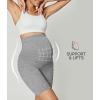 Ewedoos Maternity Biker Shorts with Pockets Buttery Soft Maternity Shorts Over Belly Pregnancy Shorts Active Yogs Short(Shorts-light Grey)