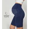 Ewedoos Maternity Biker Shorts with Pockets Buttery Soft Maternity Shorts Over Belly Pregnancy Shorts Active Yogs Short(Shorts-navy Blue)