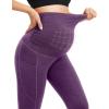 Ewedoos Maternity Leggings Shirred Side Pregnancy Leggings for Women Buttery Soft Maternity Yoga Pants with Pockets(Spacedye Mauve)