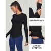 Ewedoos Thermal Shirts for Women Zipper Pocket Fleece Lined Long Sleeve Workout Tops Compression Running Hiking Ski Gear(Black)