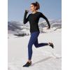 Ewedoos Thermal Shirts for Women Zipper Pocket Fleece Lined Long Sleeve Workout Tops Compression Running Hiking Ski Gear(Black)