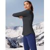 Ewedoos Thermal Shirts for Women Zipper Pocket Fleece Lined Long Sleeve Workout Tops Compression Running Hiking Ski Gear(Grey)