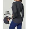 Ewedoos Thermal Shirts for Women Zipper Pocket Fleece Lined Long Sleeve Workout Tops Compression Running Hiking Ski Gear(Grey)