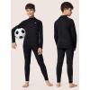 Ewedoos Thermal Underwear Set for Kids Thermals Top and Bottom Set Boys Long Johns Base Layer Thermal Set(Black)