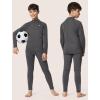 Ewedoos Thermal Underwear Set for Kids Thermals Top and Bottom Set Boys Long Johns Base Layer Thermal Set(Grey)