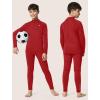 Ewedoos Thermal Underwear Set for Kids Thermals Top and Bottom Set Boys Long Johns Base Layer Thermal Set(Rose Red)