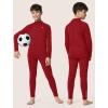 Ewedoos Thermal Underwear Set for Kids Thermals Top and Bottom Set Boys Long Johns Base Layer Thermal Set(Volcanic Red)