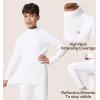Ewedoos Thermal Underwear Set for Kids Thermals Top and Bottom Set Boys Long Johns Base Layer Thermal Set(White)