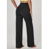 Ewedoos Wide Leg Yoga Pants for Women with Pockets Stretchy Work Dress Pants High Waisted Sweatpants Casual(Black)
