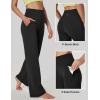 Ewedoos Wide Leg Yoga Pants for Women with Pockets Stretchy Work Dress Pants High Waisted Sweatpants Casual(Black)