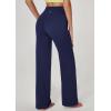 Ewedoos Wide Leg Yoga Pants for Women with Pockets Stretchy Work Dress Pants High Waisted Sweatpants Casual(Blue)