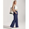 Ewedoos Wide Leg Yoga Pants for Women with Pockets Stretchy Work Dress Pants High Waisted Sweatpants Casual(Blue)