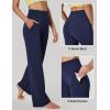 Ewedoos Wide Leg Yoga Pants for Women with Pockets Stretchy Work Dress Pants High Waisted Sweatpants Casual(Blue)