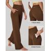 Ewedoos Wide Leg Yoga Pants for Women with Pockets Stretchy Work Dress Pants High Waisted Sweatpants Casual(Brown)