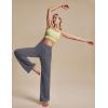 Ewedoos Wide Leg Yoga Pants for Women with Pockets Stretchy Work Dress Pants High Waisted Sweatpants Casual(Gray)