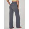 Ewedoos Wide Leg Yoga Pants for Women with Pockets Stretchy Work Dress Pants High Waisted Sweatpants Casual(Gray)