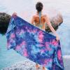 Ewedoos Yoga Towel Mat Towel with Anchor Fit Corners Non Slip Towel for Hot Yoga, Pilates, Workout, Camping(Blue & Pink Tie Dye)