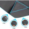 Ewedoos Yoga Towel Mat Towel with Anchor Fit Corners Non Slip Towel for Hot Yoga, Pilates, Workout, Camping(Gray / Blue Trim)