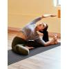 Ewedoos Yoga Towel Mat Towel with Anchor Fit Corners Non Slip Towel for Hot Yoga, Pilates, Workout, Camping(Gray / Blue Trim)