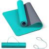 Ewedoos Eco Friendly Yoga Mat Thick TPE Yoga Mat Non Slip Yoga Mats Anti-tear Exercise Workout Mat for Women Men Kids Yoga, Pilates and Fitness(ACE TEAL)