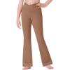 Ewedoos Girls Flare Leggings Crossover with Pocket Preppy Clothes Leggings for Girls Yoga Pants Dance Casual Uniform(Khaki)