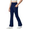 Ewedoos Girl’s Fleece Lined Flare Leggings with Pockets Cute Preppy Clothes for Girls Yoga Pants Bell Bottoms(Blue)