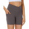 Ewedoos Girls Volleyball Athletic Shorts with Pockets – Preppy Spandex Dance Shorts for Teen Girls(Gray)